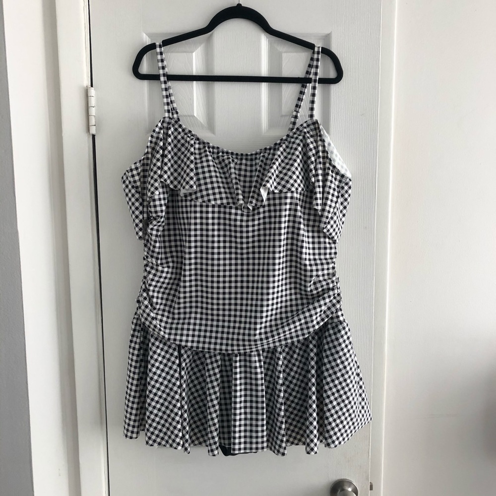 NWT Gingham off the shoulder bathing suit- 3x / 22